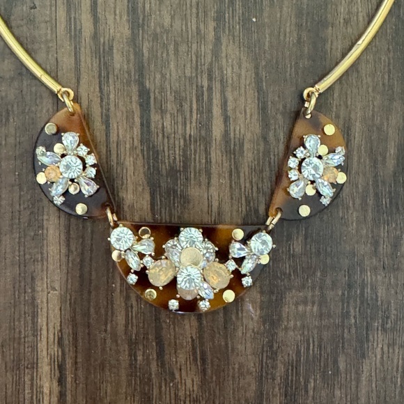 J.crew choker necklace in tortoise and crystal detail - Picture 3 of 9